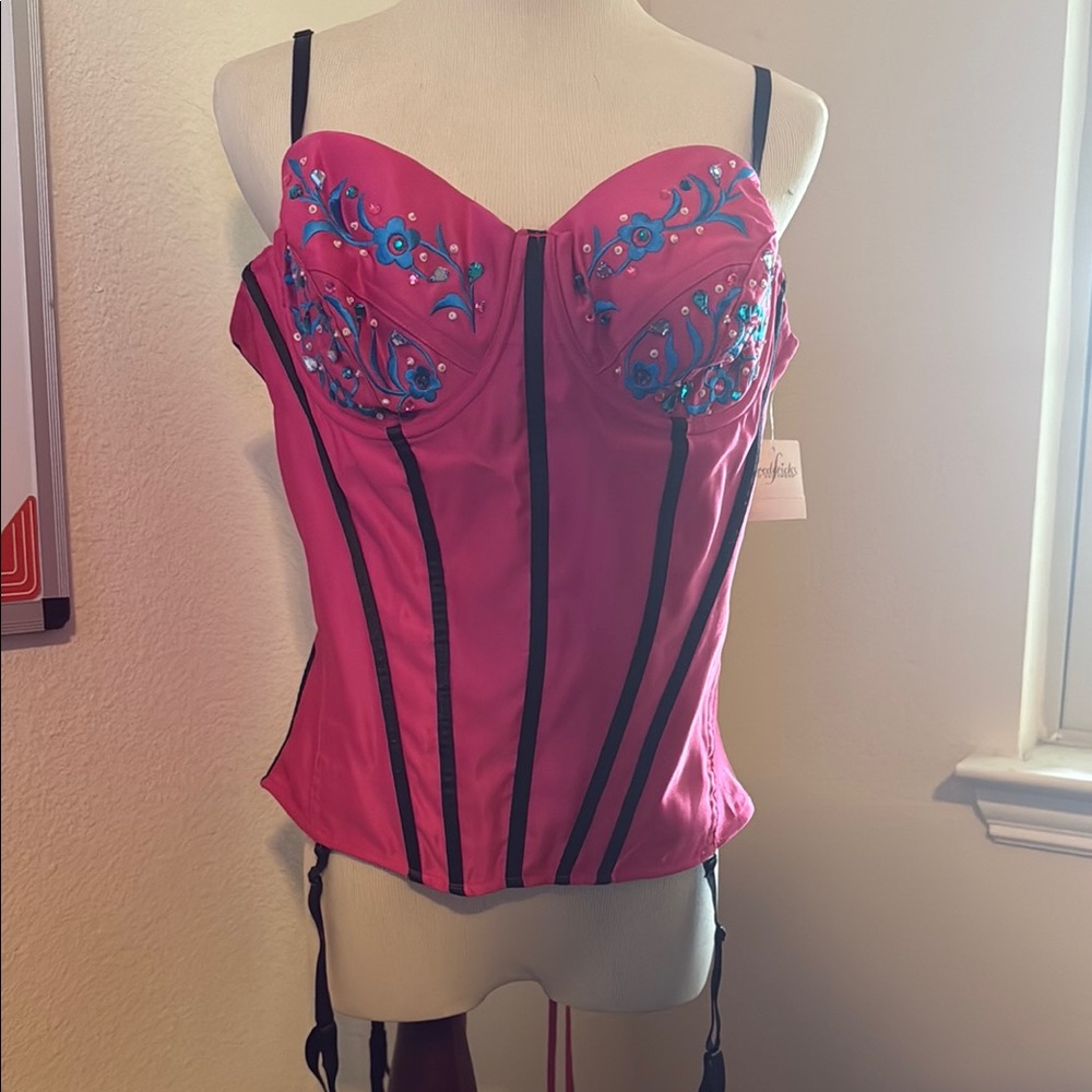 Frederick's of Hollywood Pink and Blue Corset